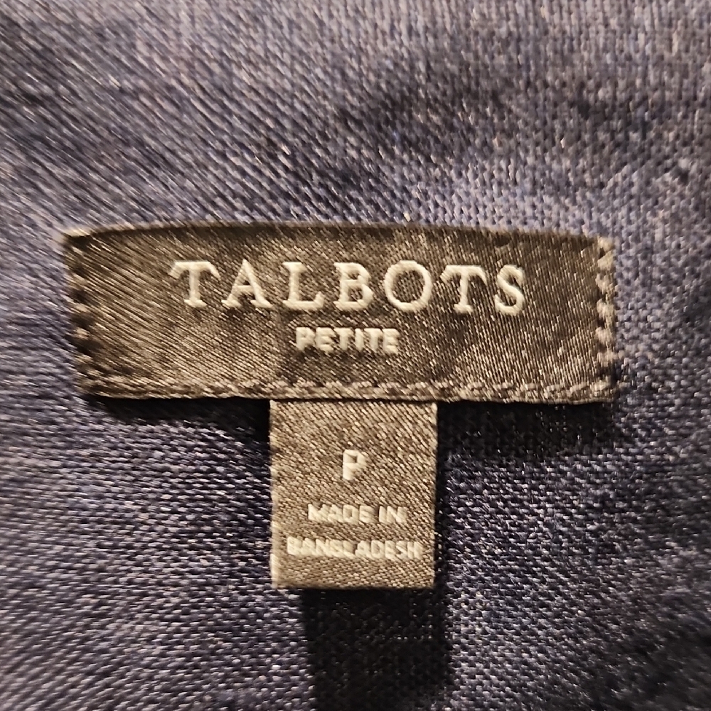 Talbots Navy Long Sleeve Linen Blend Dress - Picture 4 of 4